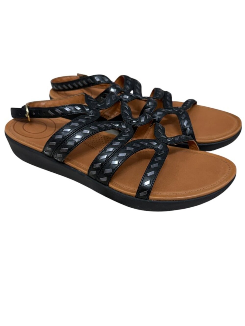 NWOT FitFlop Strata Gladiator Whipstitch Leather Women's Comfort Sandals Sz 7